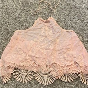 Pink halter top